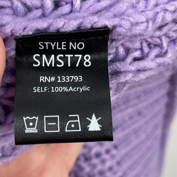 POL S Caroline Cardigan Lavender SMST78 Balloon Sleeve Long Line - Picture 6 of 8